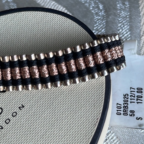 LINKS OF LONDON STERLING SILVER w/ BLACK CORD & COPPER BRACELET - Picture 10 of 10